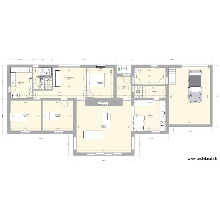 New home. Plan de 15 pièces et 162 m2