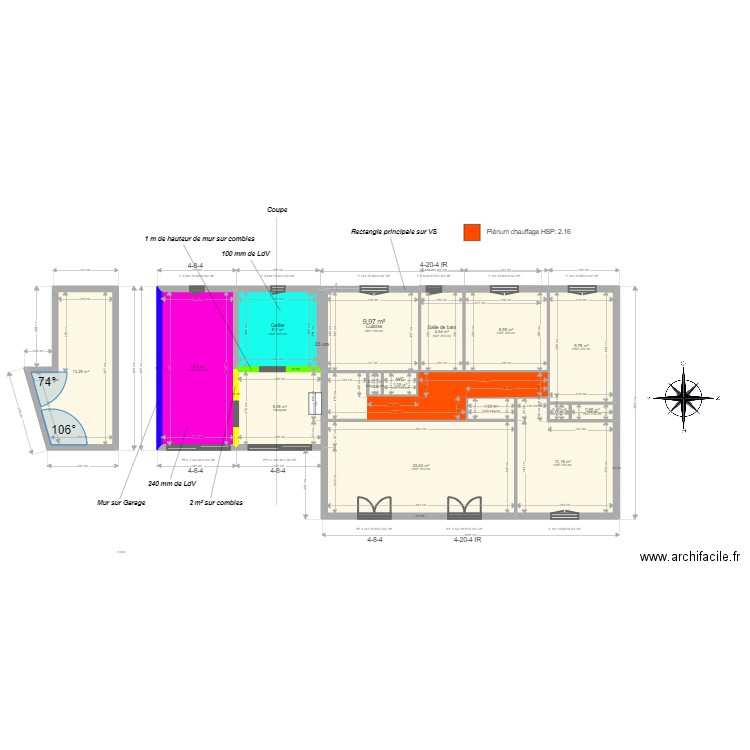 ML23019654. Plan de 15 pièces et 129 m2