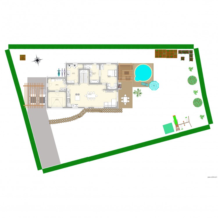 maison 4 jardin 1. Plan de 0 pièce et 0 m2