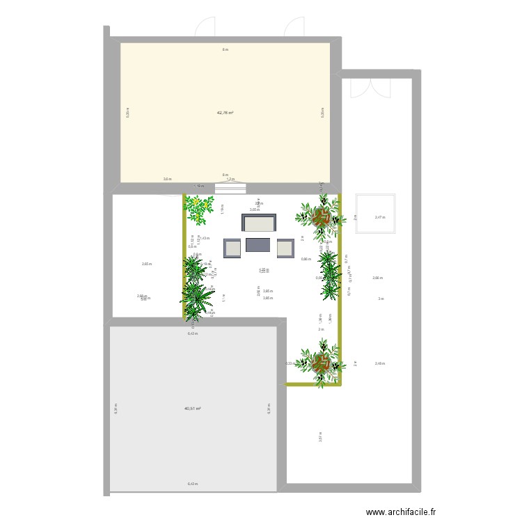 Rambouillet new terrasse. Plan de 4 pièces et 125 m2