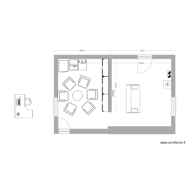 SOUS-SOL 2. Plan de 1 pièce et 36 m2