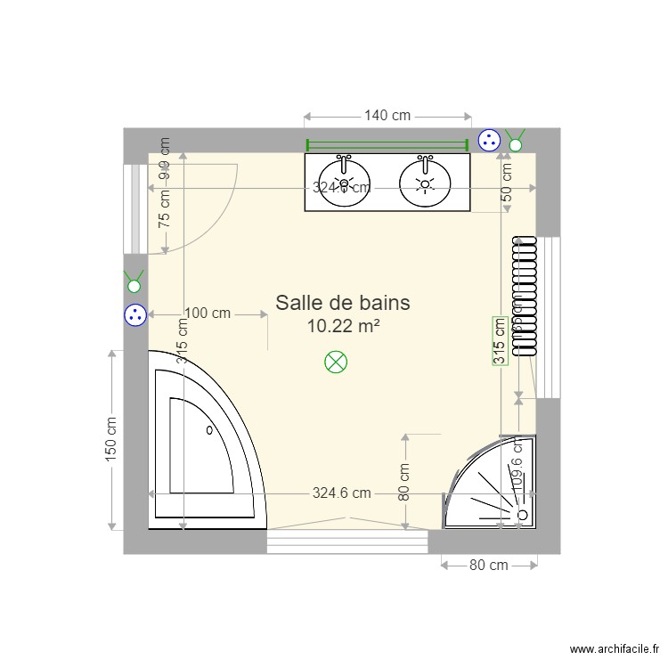 SDB domicile. Plan de 0 pièce et 0 m2