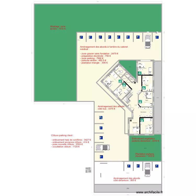 FLEURUS 3 - 3 EXTERIEURS. Plan de 
