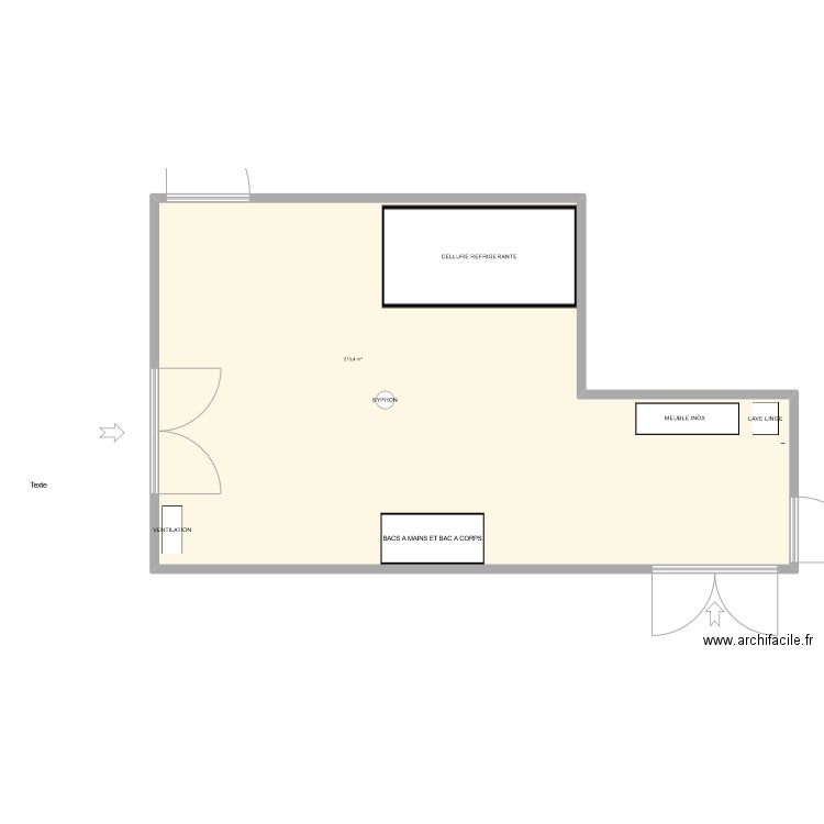 SALLE DE SOINS FOUGEROLLES. Plan de 1 pièce et 210 m2