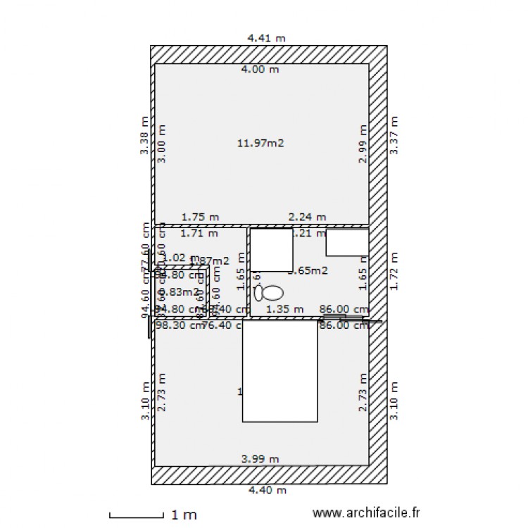 chambre parentale. Plan de 0 pièce et 0 m2