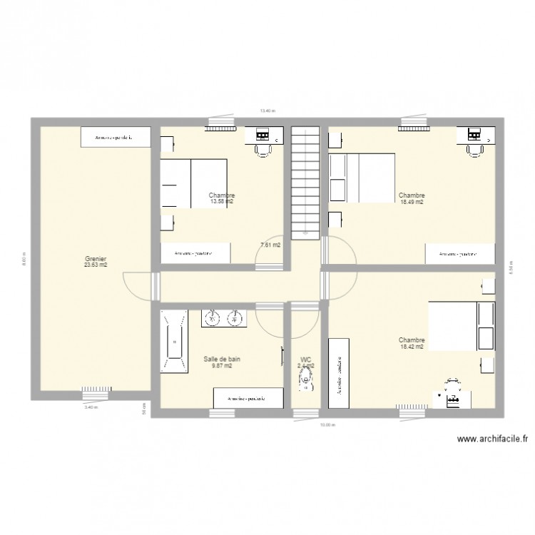 Etage. Plan de 0 pièce et 0 m2