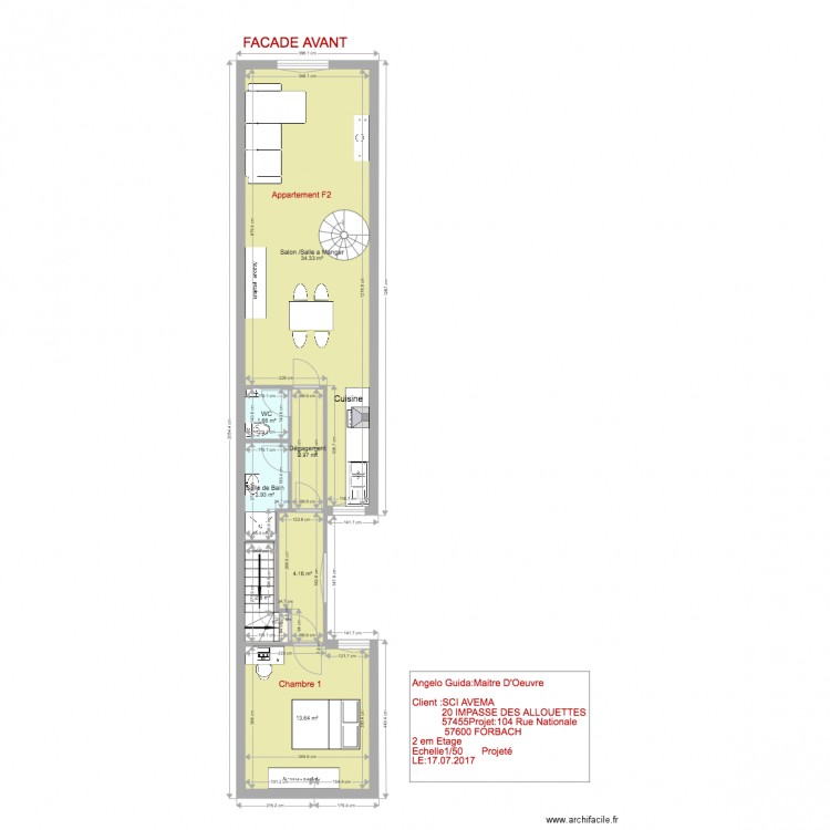 SCI AVEMA 1 EME ETAGE PROJET 3. Plan de 0 pièce et 0 m2