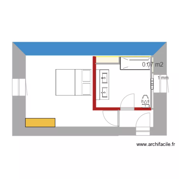 salle de bains 6 d&eacute;cembre. Plan de 