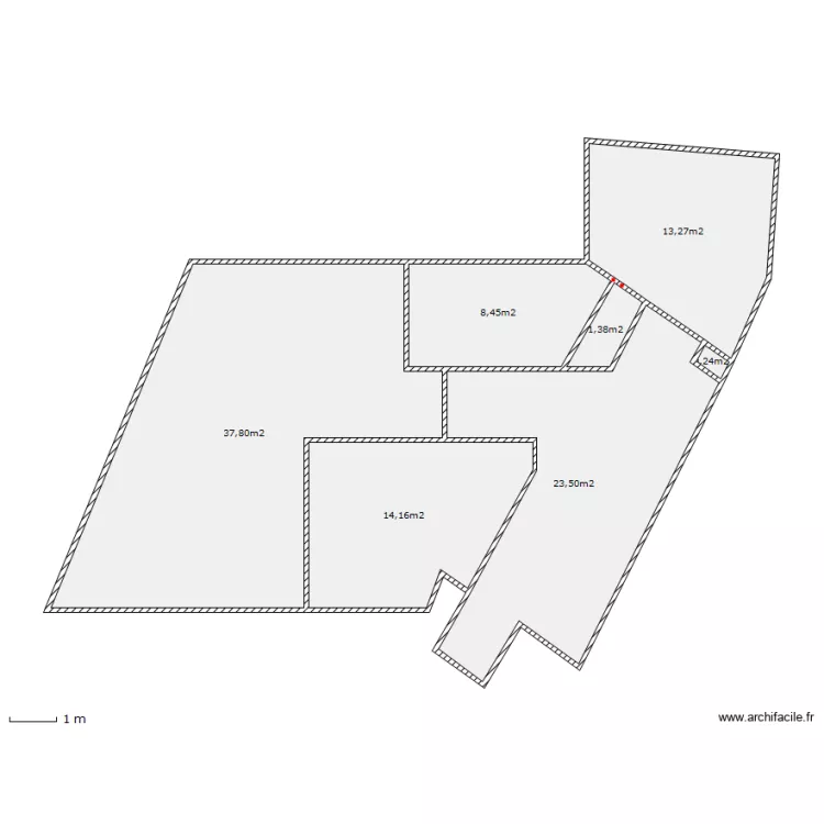 surface &eacute;tage pi&egrave;ces. Plan de 