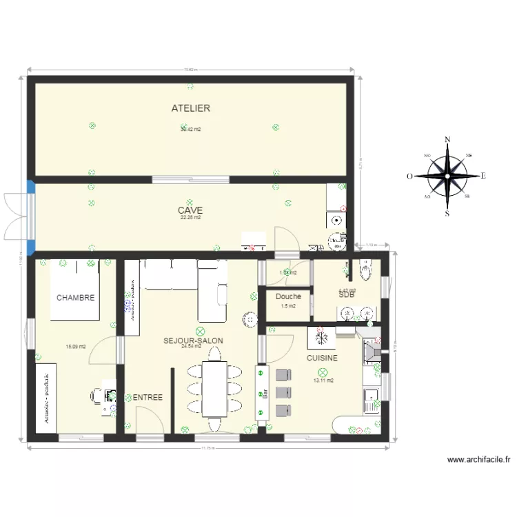 Maison Sceautres. Plan de 