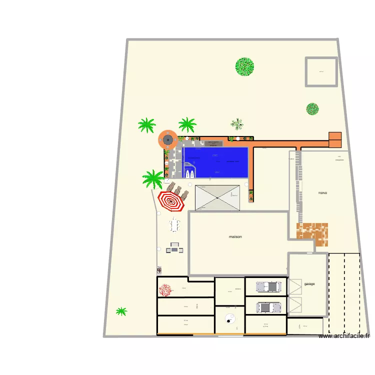 piscine maison. Plan de 0 pièce et 0 m2
