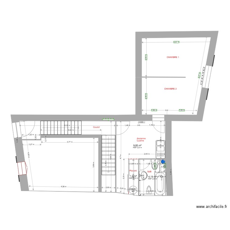 1 ER ÉTAGE . Plan de 0 pièce et 0 m2