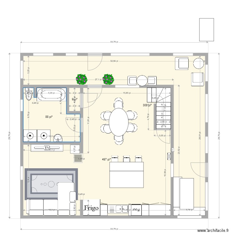 plan maison le nain meublé. Plan de 0 pièce et 0 m2