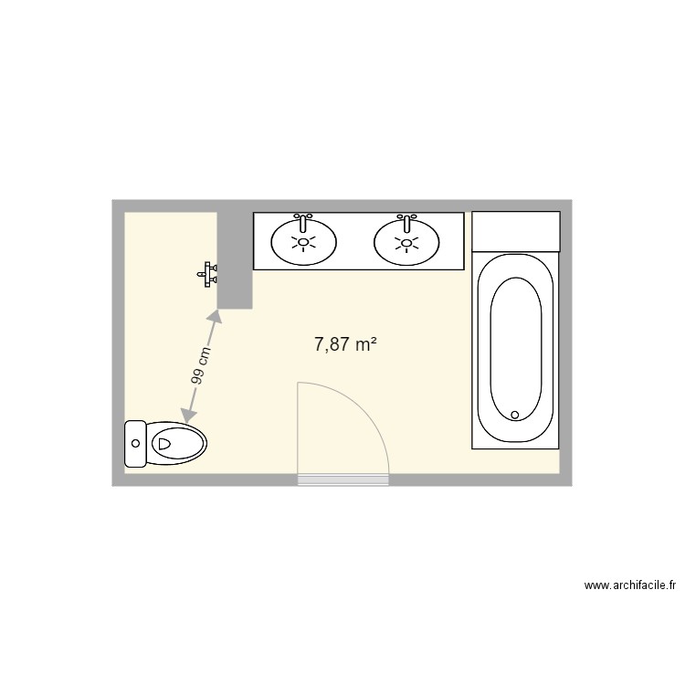 SDB projet Francois. Plan de 0 pièce et 0 m2