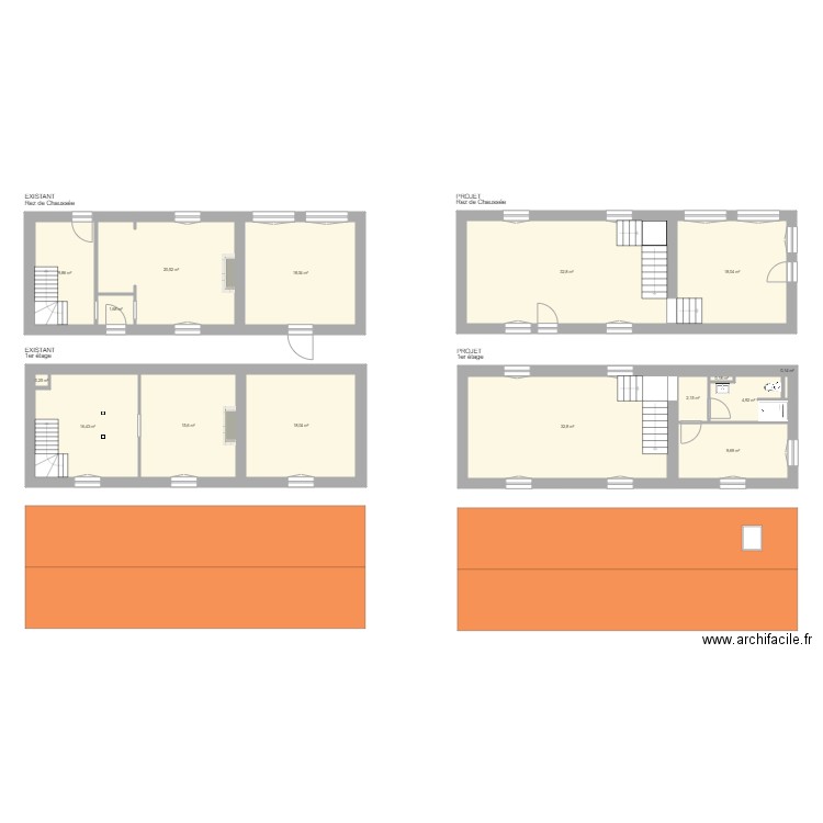 BIGNON ST EUGENE. Plan de 16 pièces et 201 m2