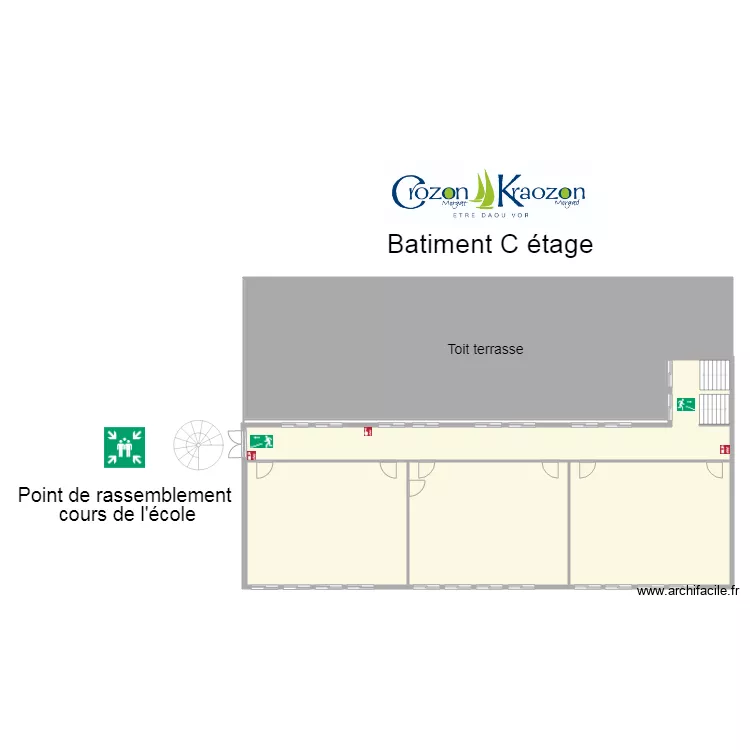&eacute;cole jean jaures BAT C &eacute;tage . Plan de 