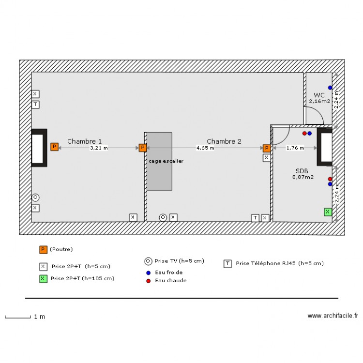MAISON DUBOIS - LAS RUAS - ETAGE (chambre SdB WC). Plan de 0 pièce et 0 m2