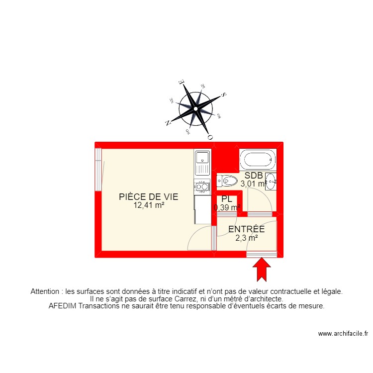 BI 15506 - . Plan de 5 pièces et 18 m2