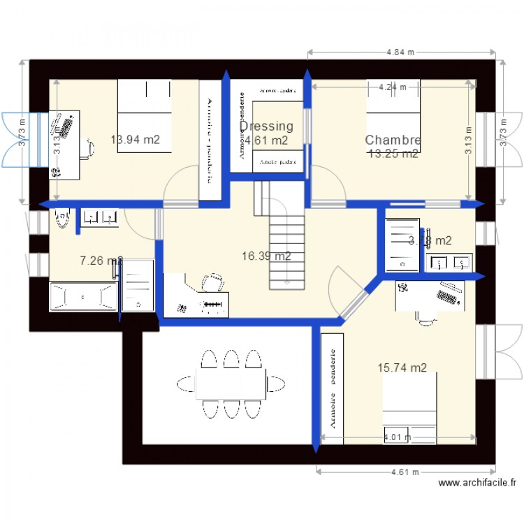 groisy 11 1er étage pente NS. Plan de 0 pièce et 0 m2