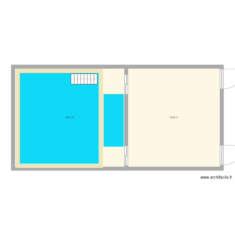 PLAN PISCINE. Plan de 2 pièces et 116 m2