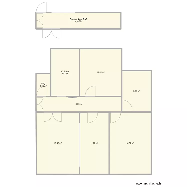 Gauthier r+3 et r+5. Plan de 