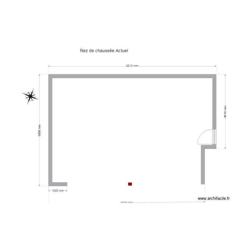 Plan rez de chauss&eacute;e actuel. Plan de 