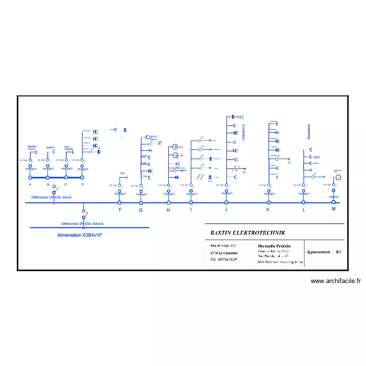 Appartement B4 Schema unifilaIRre. Plan de Appartement B4 Schema unifilaIRre. Plan de
