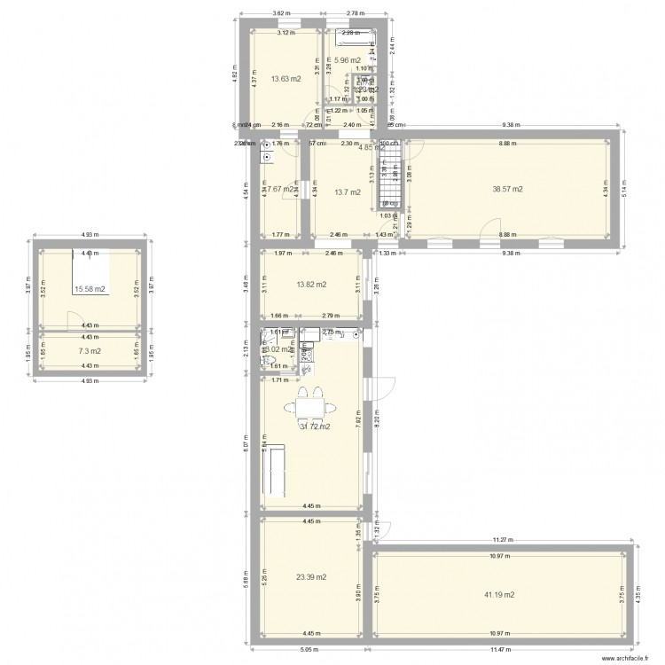 Plan erny futur avec étable bas test. Plan de 0 pièce et 0 m2