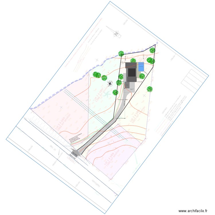 plan de masse lot 3. Plan de 0 pièce et 0 m2