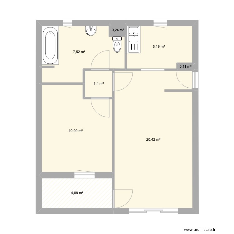 Appartement Saint Denis. Plan de 8 pièces et 50 m2