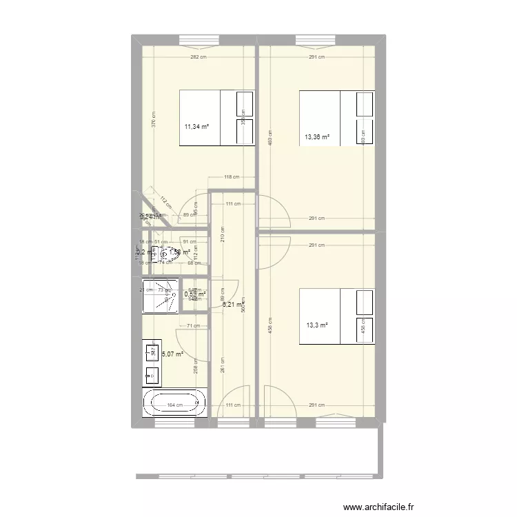 Maison &eacute;tage NAY. Plan de 