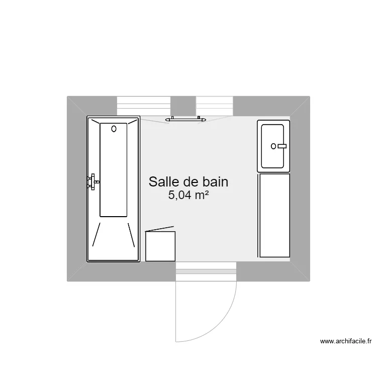 salle de bain r&eacute;nov&eacute;e. Plan de 