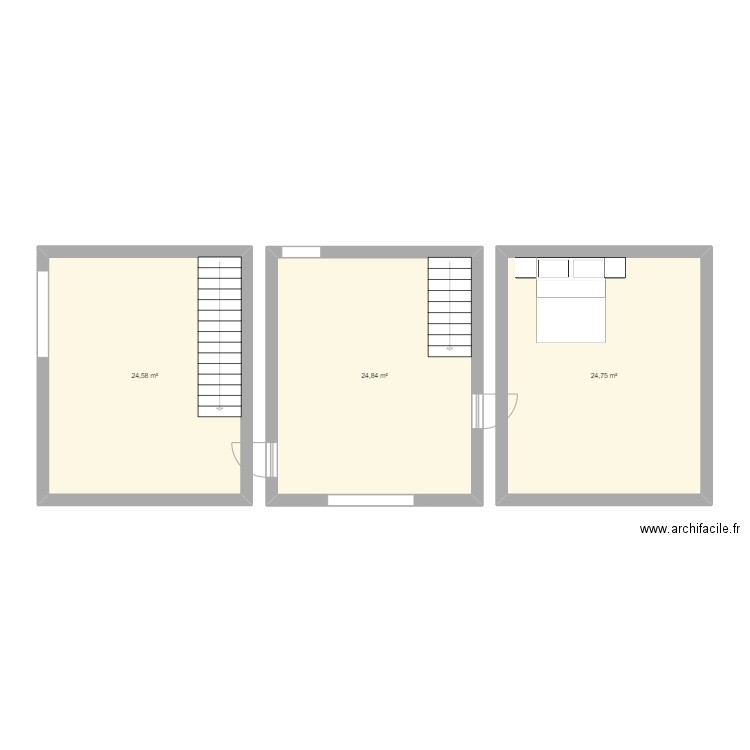 maison ami. Plan de 3 pièces et 74 m2