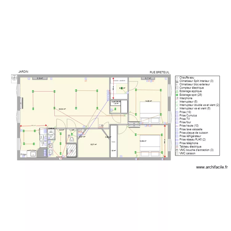 189 breteuil 2 eme electricit&eacute;. Plan de 