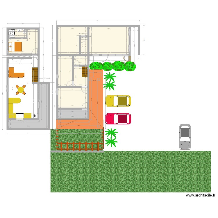 extension haut et bas 2. Plan de 0 pièce et 0 m2