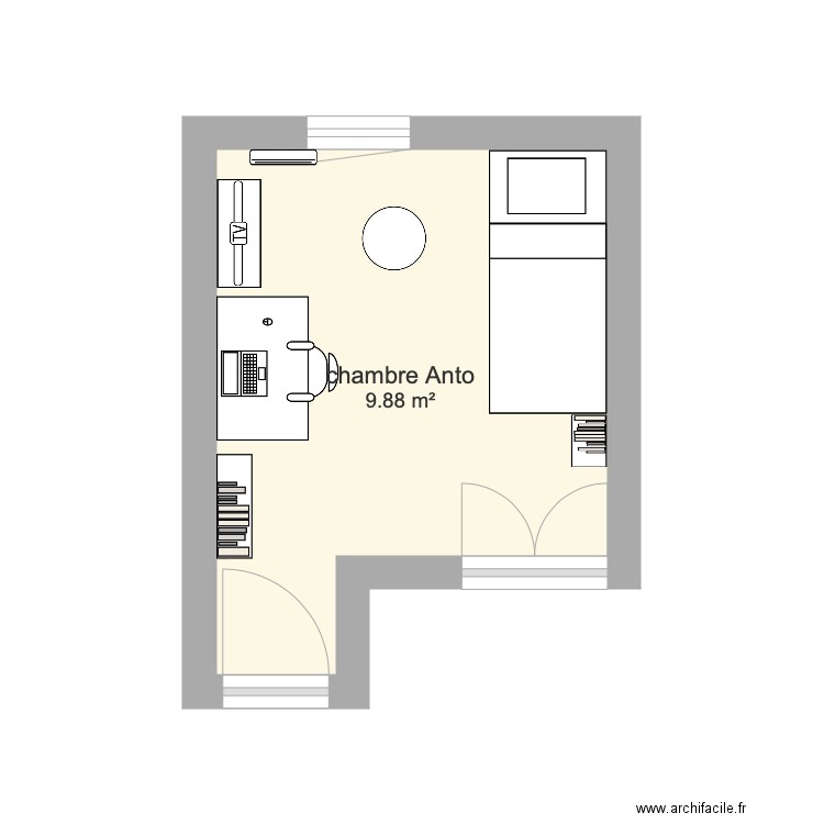 Chambre. Plan de 0 pièce et 0 m2