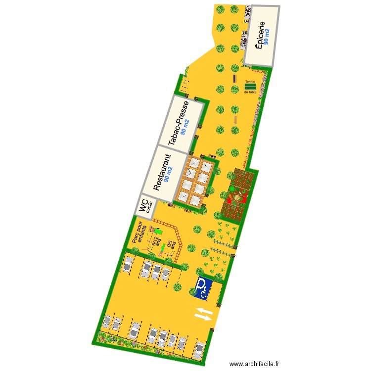 BLOT 1. Plan de 4 pièces et 291 m2