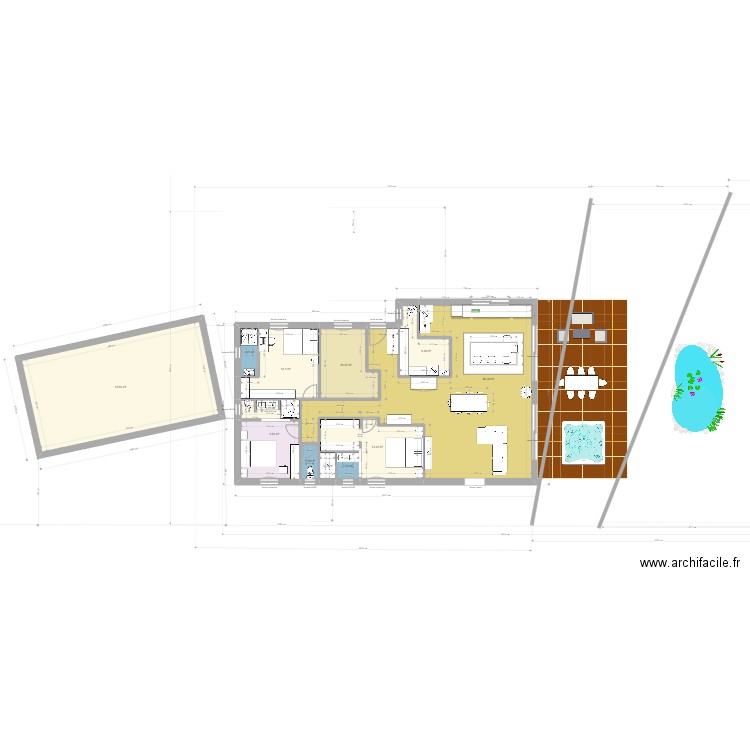 dernier plan. Plan de 12 pièces et 180 m2