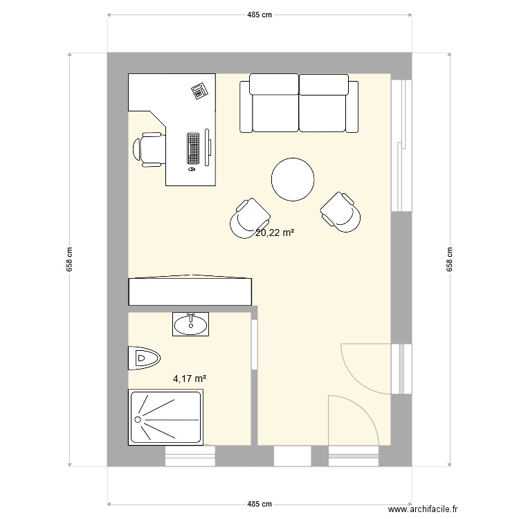 Garage en bureau. Plan de 0 pièce et 0 m2