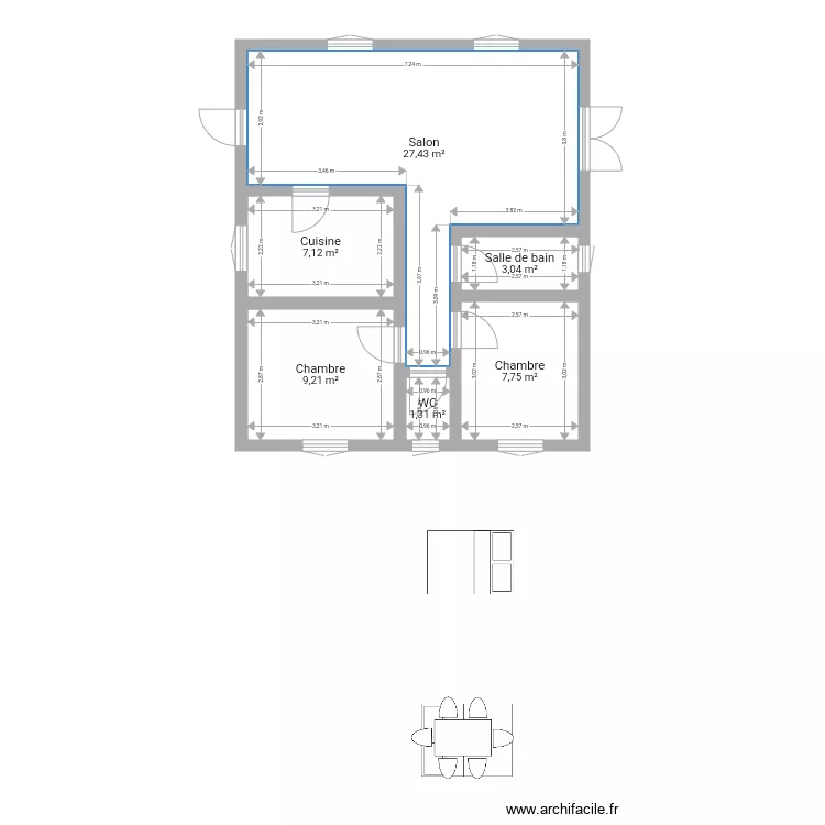 Plan maison BEWE. Plan de 