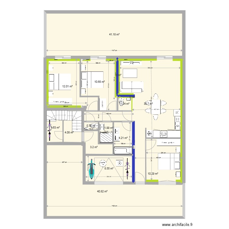fusain rdc cote garage corrigée 1. Plan de 0 pièce et 0 m2