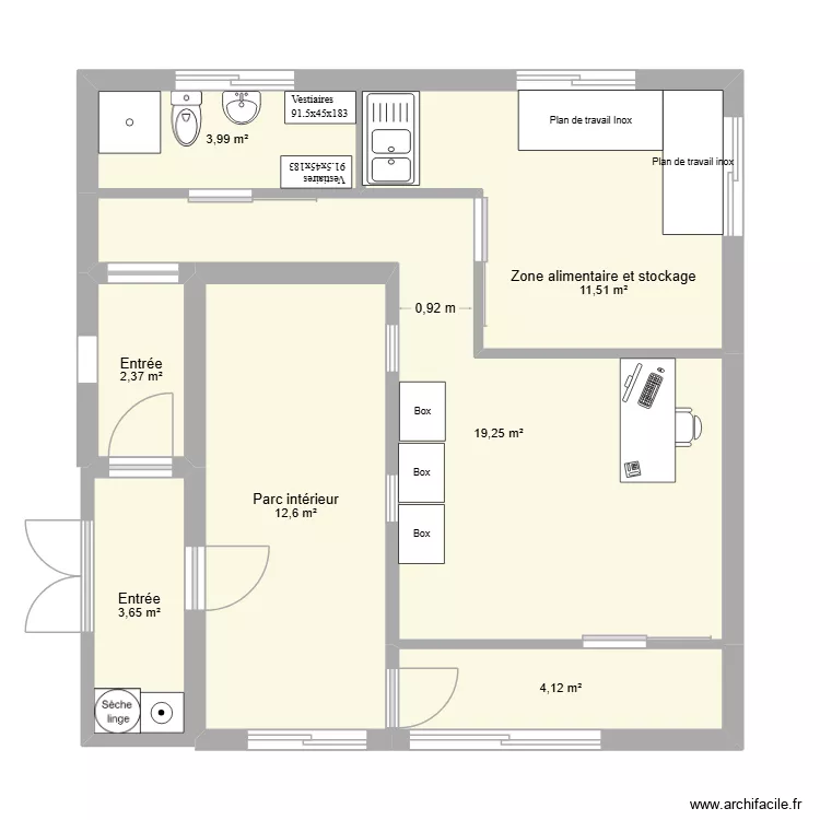 Rénovation atelier. Plan de 7 et 57 m² Rénovation atelier. Plan de 7 et 57 m²