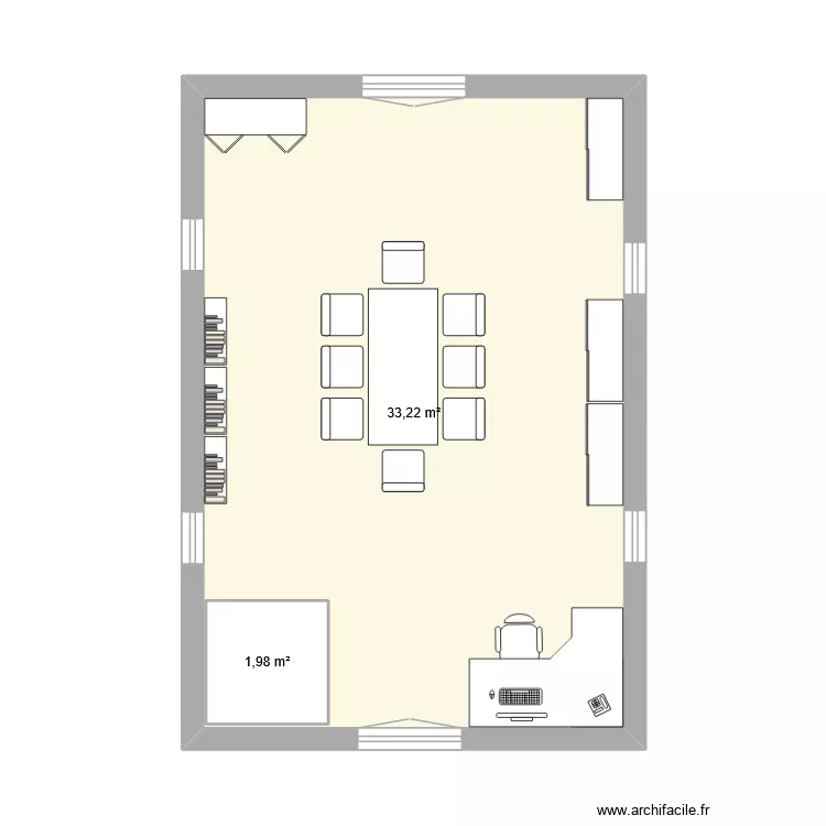 Étage labo V3. Plan de 2 et 37 m² Étage labo V3. Plan de 2 et 37 m²