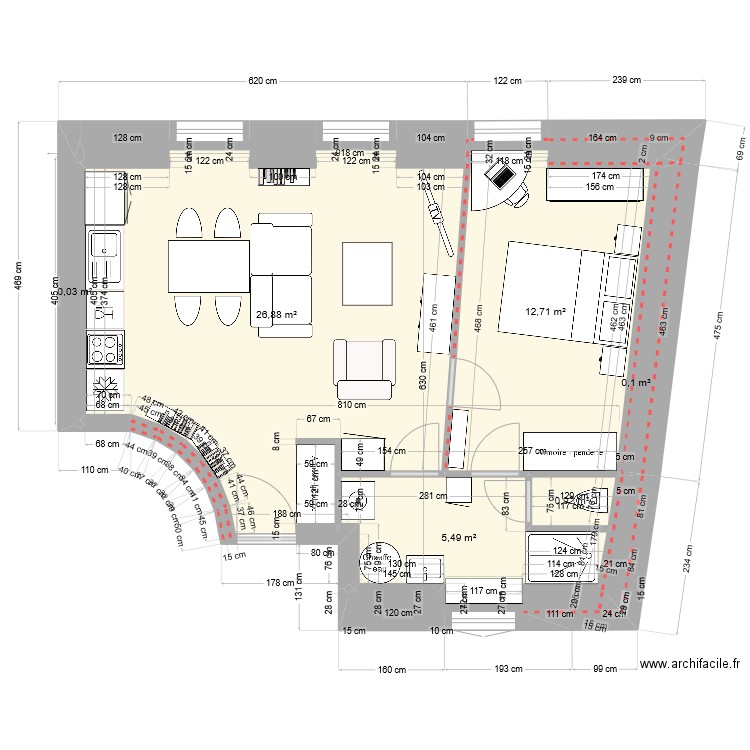 2024-07-22 Tunnel6 bas isolé aménagé D. Plan de 0 pièce et 0 m2
