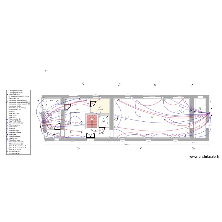 maison jeremi électricité passage gaines. Plan de 3 pièces et 24 m2