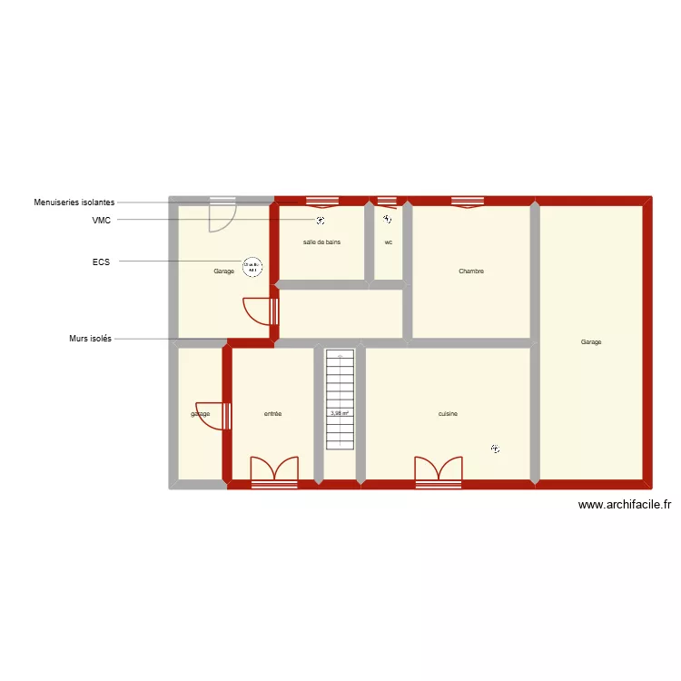 CHANTEGREILH Robert &eacute;tape 2 rdc. Plan de 