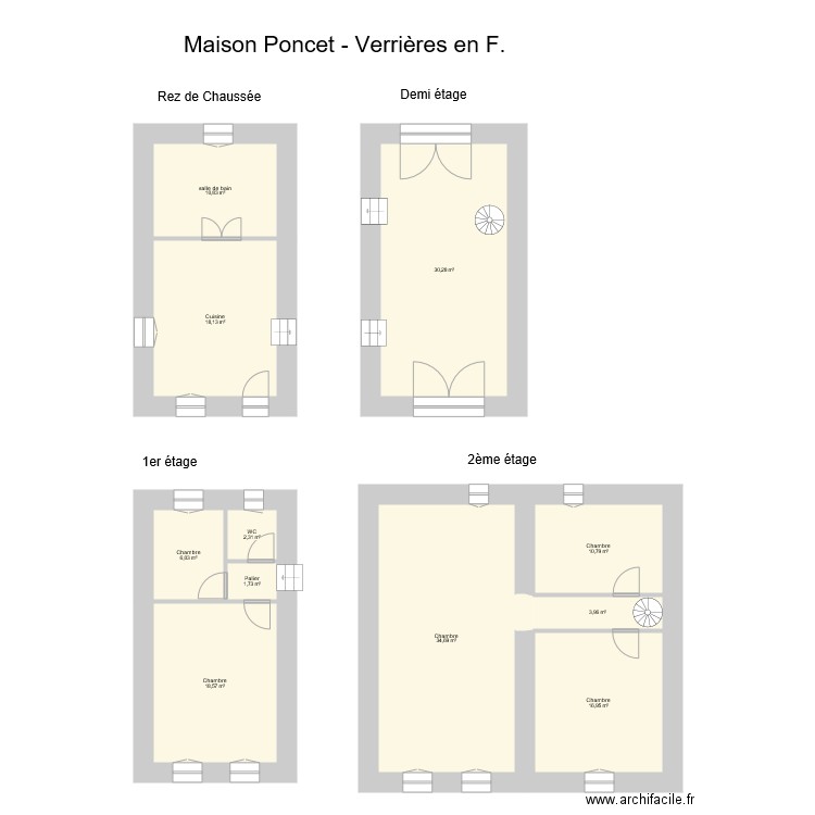 PONCET Verrières en F. Plan de 0 pièce et 0 m2