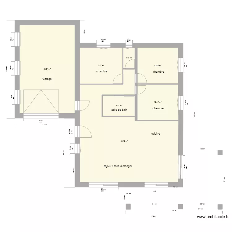 plain pied. Plan de plain pied. Plan de