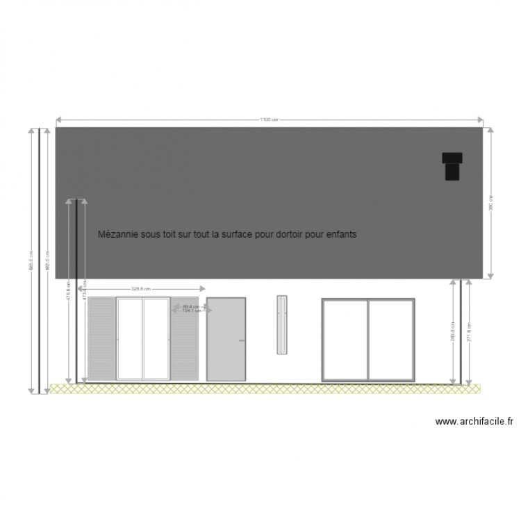 Façade  Sud. Plan de 0 pièce et 0 m2