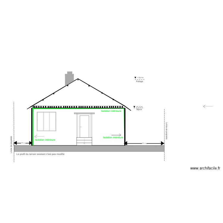 Plan en coupe. Plan de 0 pièce et 0 m2